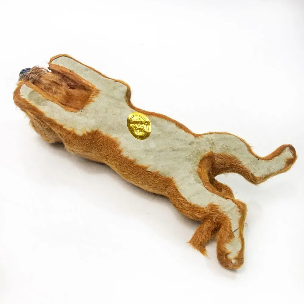 Vintage Golden Retriever Puppy Dog Figure - Real Fur